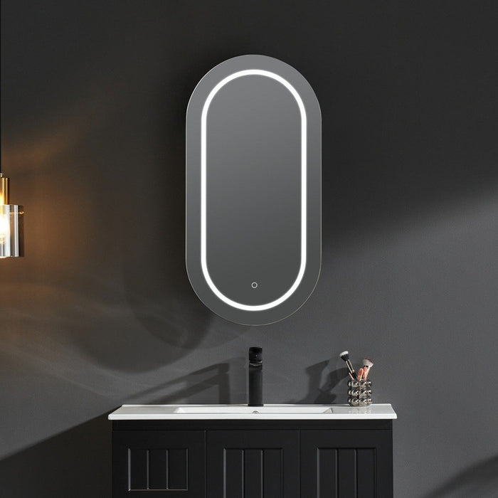 900/1200/1500mm Poseidon LED Olivia Oval Copper-free Polyurethane Shaving Cabinet