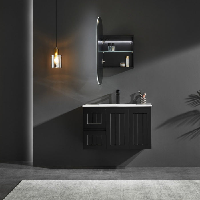 900/1200/1500mm Poseidon LED Olivia Oval Copper-free Polyurethane Shaving Cabinet