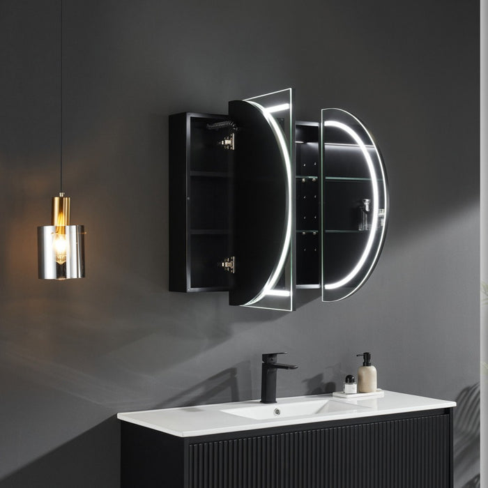 900/1200/1500mm Poseidon LED Olivia Oval Copper-free Polyurethane Shaving Cabinet