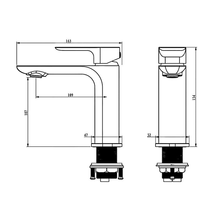 Otti Oskar Brushed Gold/Brushed Nickel/Chrome/Gun Metal/Matt Black Electroplated Pvd Durable High-quality Finish Short Basin Mixer
