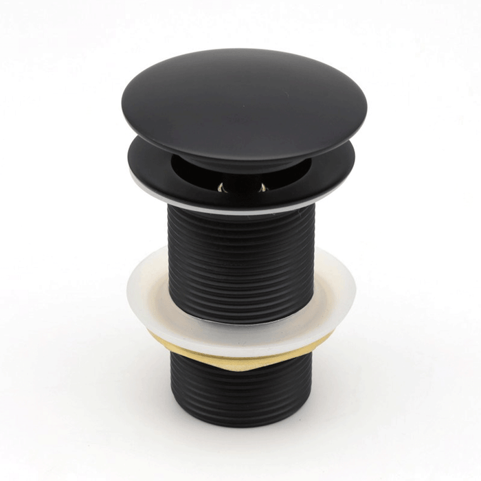 32/40mm Aquaperla Black Mushroom Solid Brass Pop Up Waste No Overflow
