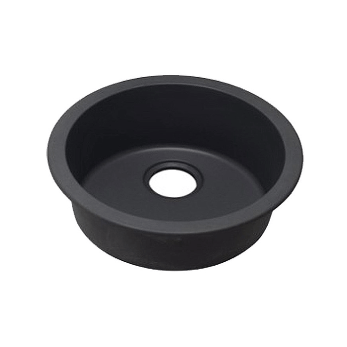 461*191mm ACA Black Granite Round Single Bowl Kitchen Sink
