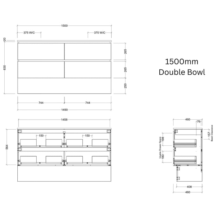 TIMBERLINE OXBOW CUSTOM FLOOR STANDING VANITY (ALL SIZING)