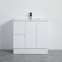 900-1500*460mm Poly White Bathroom Left/Right Drawer Freestanding With Kickboard Vanity - HD reno