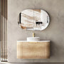 900*460*450mm OTTI Bondi Natural Oak Cabinet Only and Stone Top Bathroom Wall Hung Vanity - HD reno