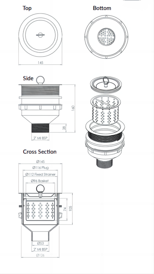 Removable Basket to Suit 125mm Scraptrap (SSBW-1) - HD reno