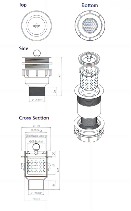 Removable Basket to Suit 90mm Scraptrap (SSBW)