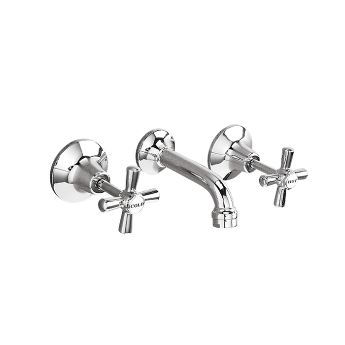 Easy Clean Bath Three-Piece Set Chrome Solid Brass