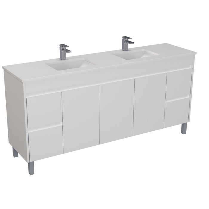 900-1800*460mm Bathroom Vanity Standard PVC Gloss White Freestanding With Kickboard Vanity - HD reno