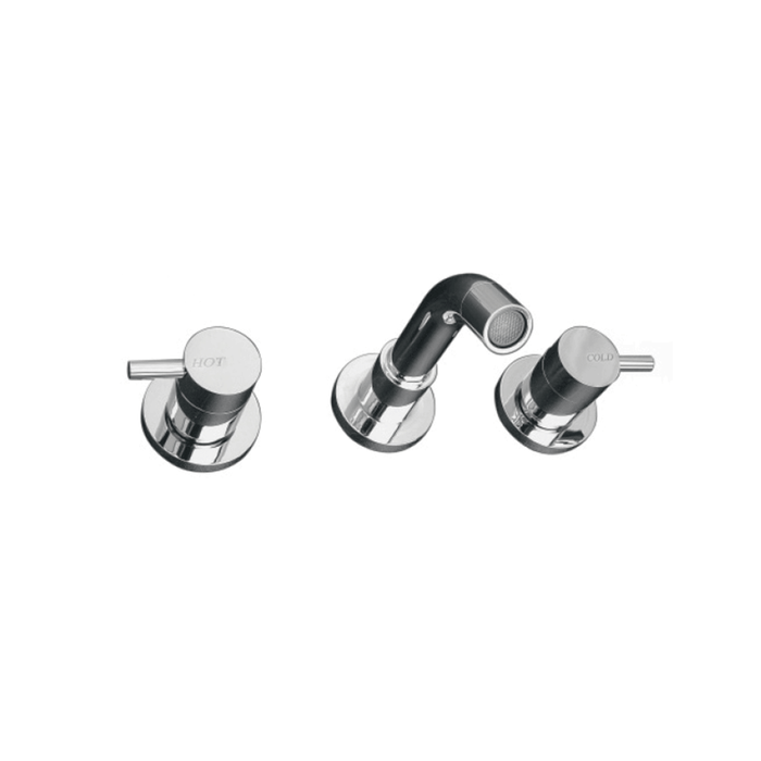 Elle Bath Three-Piece Set Chrome Pin Lever Handles