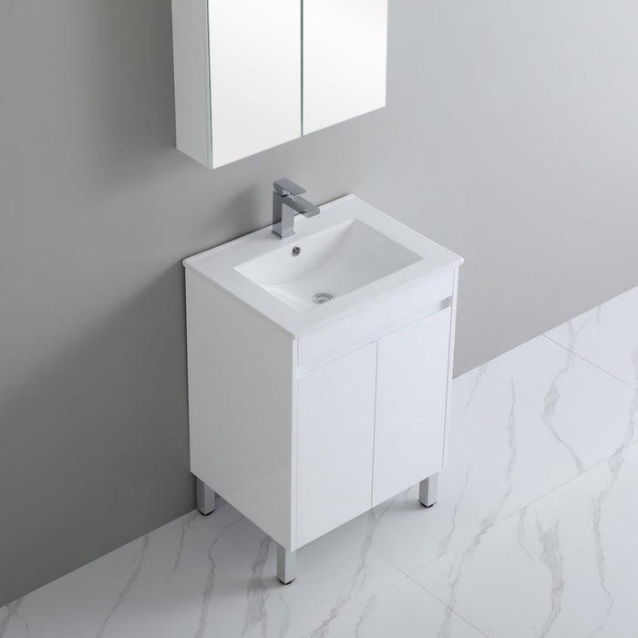 600*460*710mm Poseidon Polar White PVC-Standard Laundry Tub With Ceramic Top