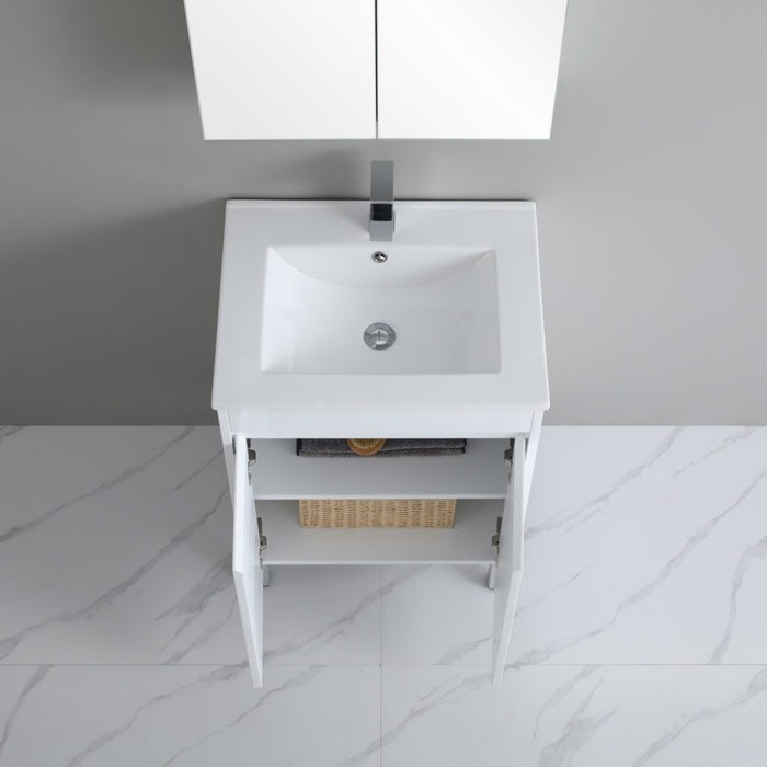 600*460*710mm Poseidon Polar White PVC-Standard Laundry Tub With Ceramic Top