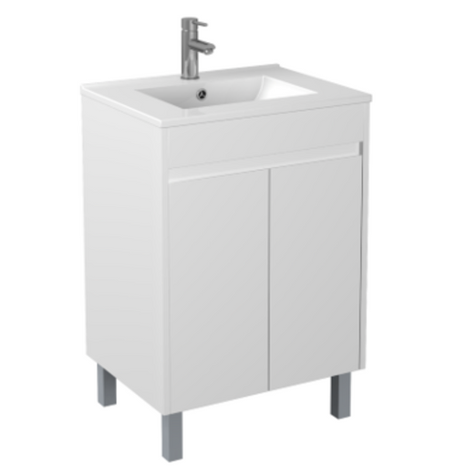 600-750*460mm Bathroom Vanity Standard PVC Gloss White Freestanding With Kickboard Vanity - HD reno