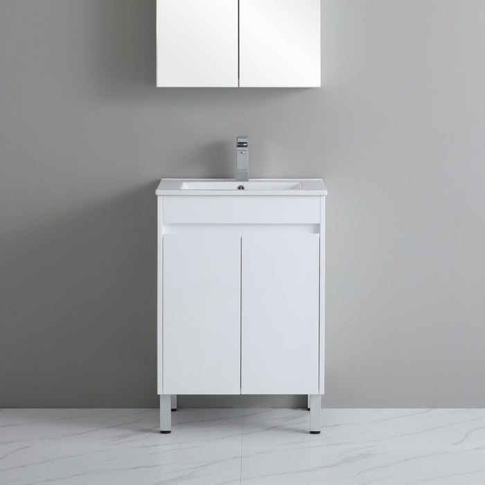 600*460*710mm Poseidon Polar White PVC-Standard Laundry Tub With Ceramic Top
