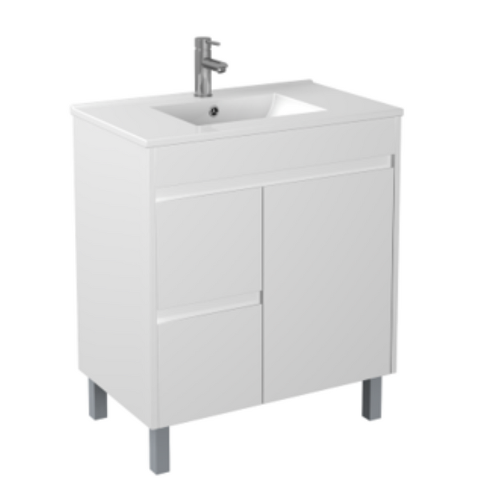 600-750*460mm Bathroom Vanity Standard PVC Gloss White Freestanding With Kickboard Vanity - HD reno