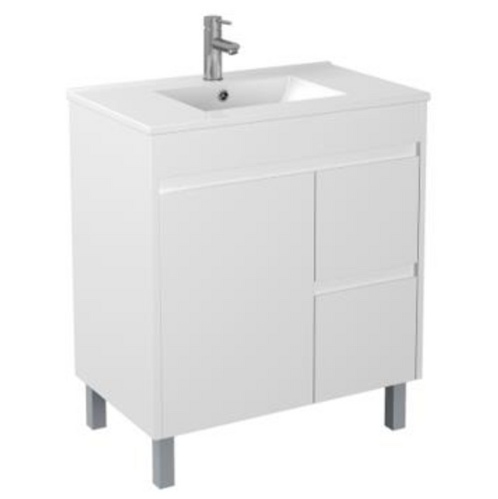 600-750*460mm Bathroom Vanity Standard PVC Gloss White Freestanding With Legs Vanity - HD reno