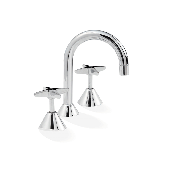 Kirra Fixed Spout Basin Three-Piece Set Chrome Solid Brass