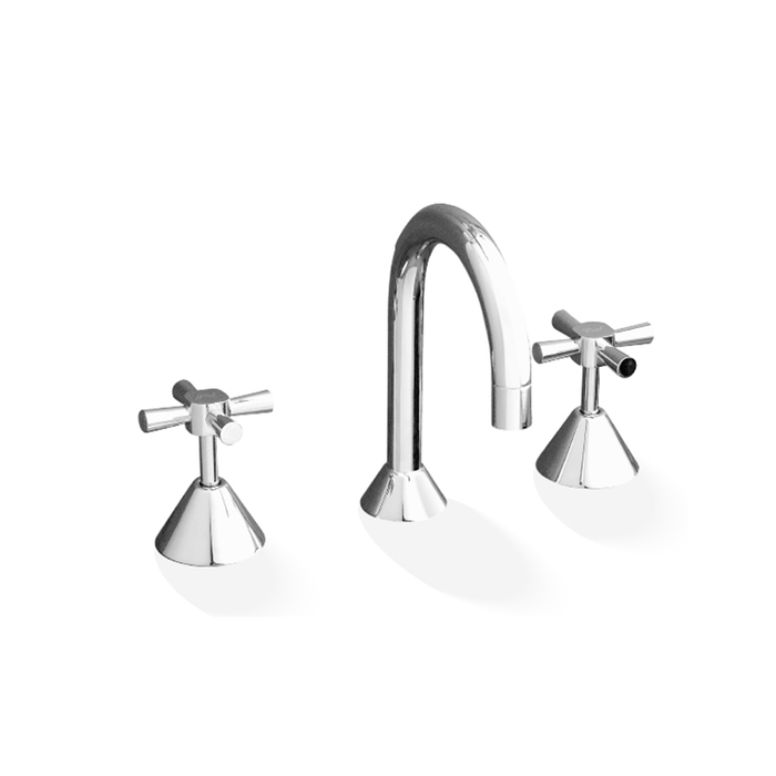 Kirra Profile Fixed Spout Basin Three-Piece Set Chrome Solid Brass