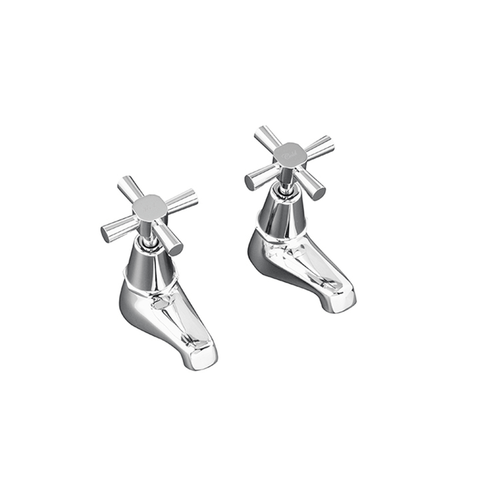 Kirra Profile Pillar Cocks Chrome Solid Brass Cross Handles