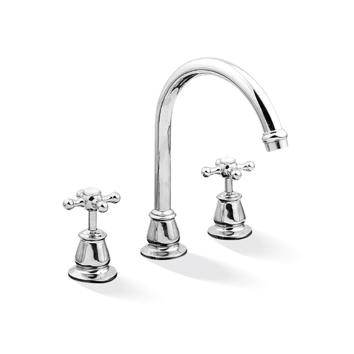 Noosa Vanity Hob Sink Three-Piece Set Chrome Solid Brass