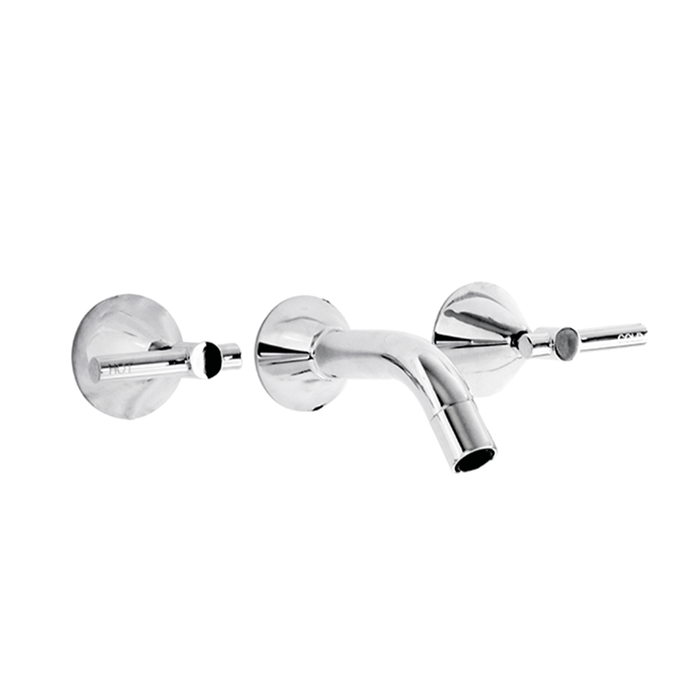 Kirra Plus Lever Bath Three-Piece Set Chrome Solid Brass