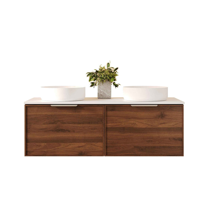 1200-1500*455*390mm Mercio Paris Walnut Woodmatt Sharp-Edged Wall Hung Vanity