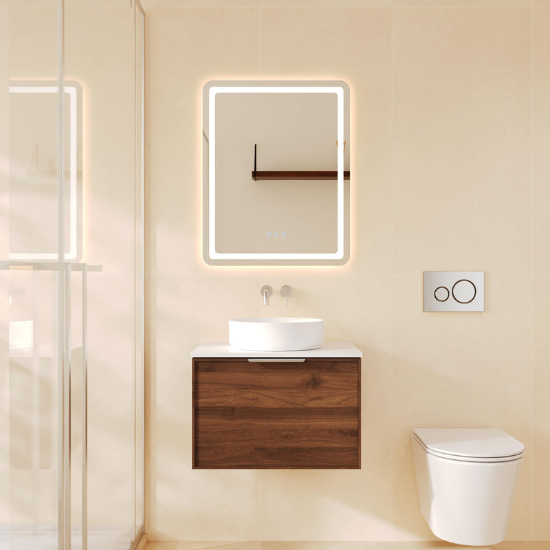 600-900*455*390mm Mercio Paris Walnut Woodmatt Sharp-Edged Wall Hung Vanity
