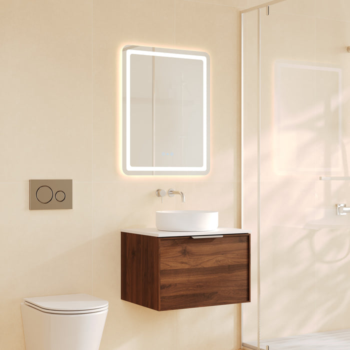 600-900*455*390mm Mercio Paris Walnut Woodmatt Sharp-Edged Wall Hung Vanity