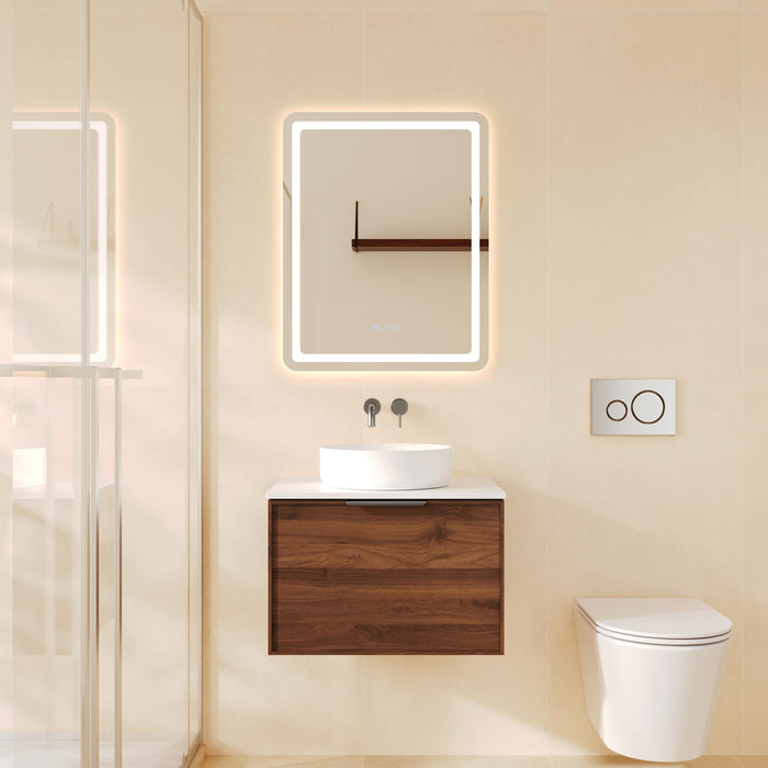 600-900*455*390mm Mercio Paris Walnut Woodmatt Sharp-Edged Wall Hung Vanity