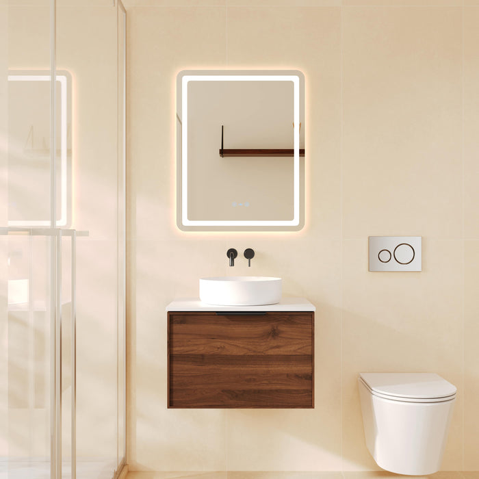 600-900*455*390mm Mercio Paris Walnut Woodmatt Sharp-Edged Wall Hung Vanity