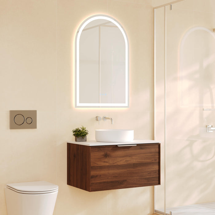 600-900*455*390mm Mercio Paris Walnut Woodmatt Sharp-Edged Wall Hung Vanity