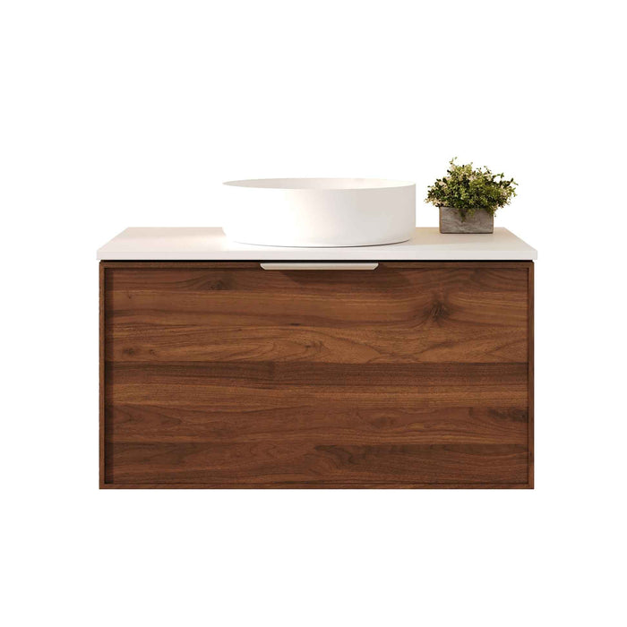 600-900*455*390mm Mercio Paris Walnut Woodmatt Sharp-Edged Wall Hung Vanity