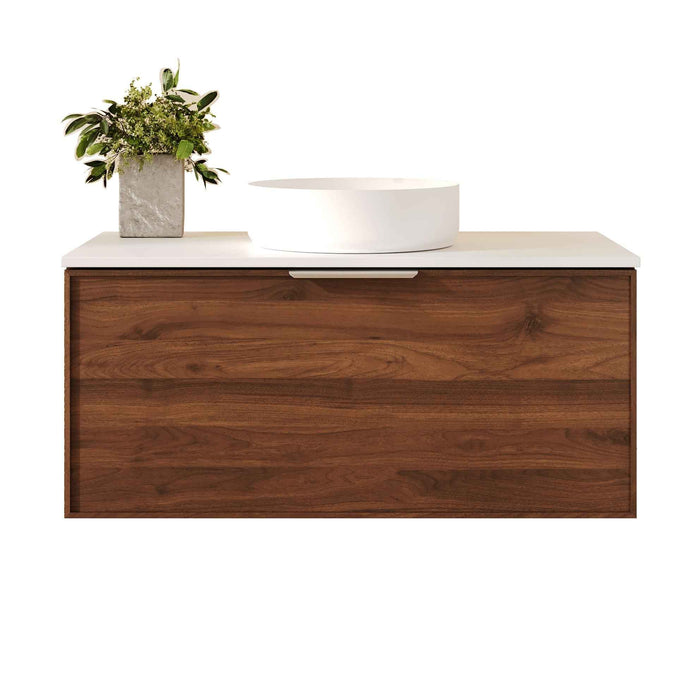 600-900*455*390mm Mercio Paris Walnut Woodmatt Sharp-Edged Wall Hung Vanity