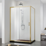 920-1750x2000mm L Shape Shower Screen Sliding Door Light Gold Semi-frameless 6mm Glass With  Return Panel - HD reno