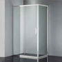 920-1750x2000mm L Shape Shower Screen Sliding Door Brushed Nickel Semi-frameless 6mm Glass With Return Panel