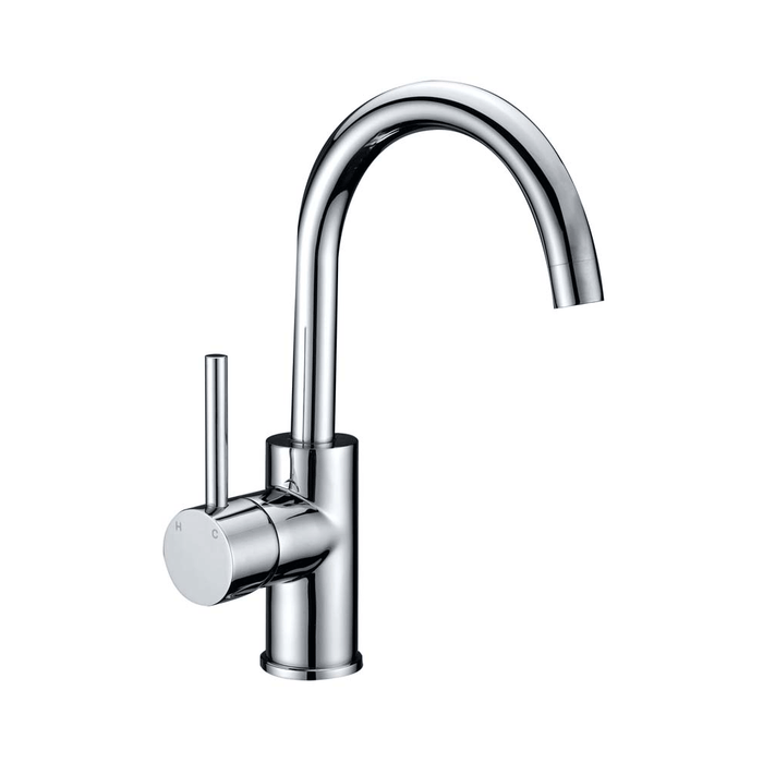 ACL Otus Chrome Lead Free Brass Pin Handle Gooseneck Basin Mixer
