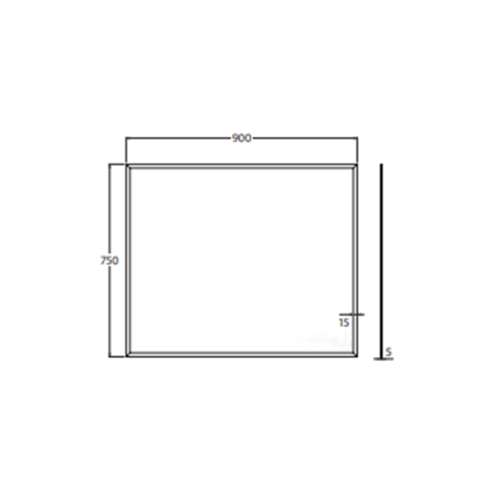 600-1800*900*5mm Fienza Frameless Copper-free Glass Rectangle Pencil Edge Mirror