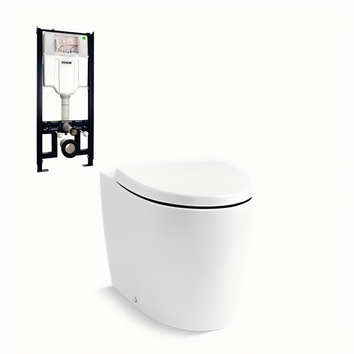 560*370*400mm Kohler Grande Ceramic Gloss White Rimless With Electronic Handheld Remote Bidet Seat Smart Toilet