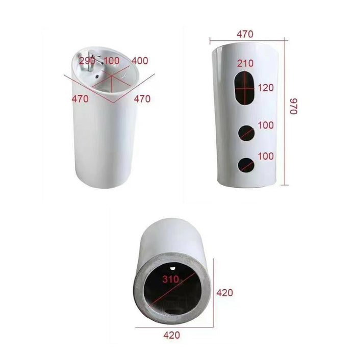 960*460*480mm POS Ceramic Pedestal Gloss White Basin