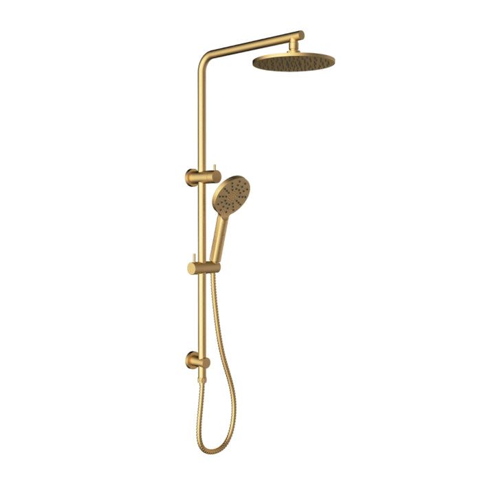 200mm New Cora Round Brass Multifunction Shower Set Chrome/Matt Black