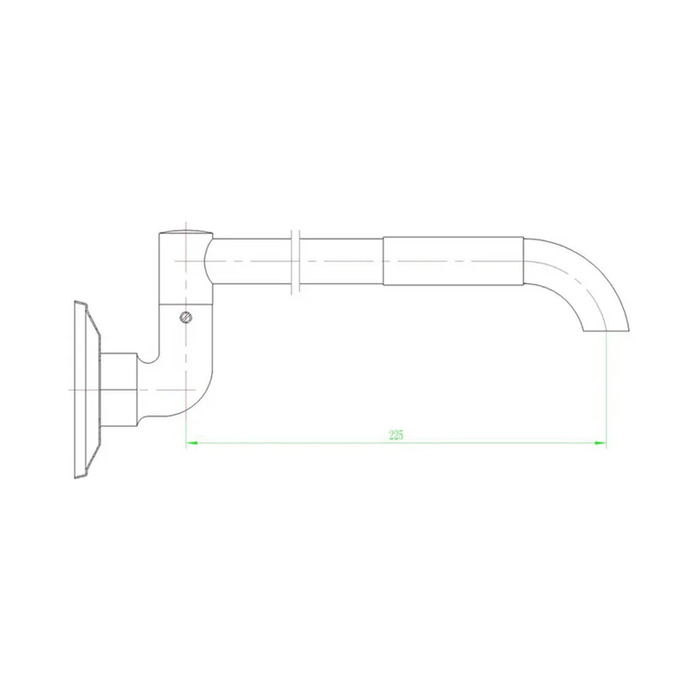 225mm INS Chrome Laundry Spout