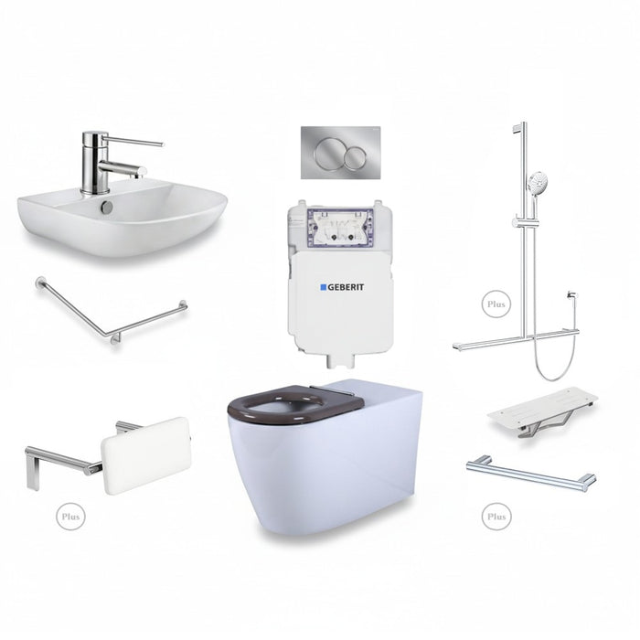 Right-Hand Integrated Accessible Care Bathroom Package - Complete Shower, Toilet & Support System