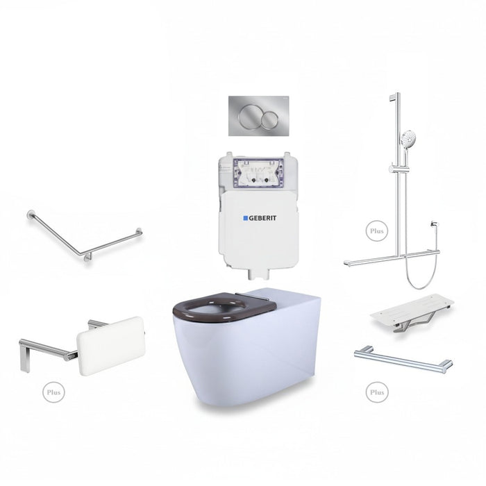 Right-Hand Integrated Accessible Care Bathroom Package - Complete Shower, Toilet & Support System