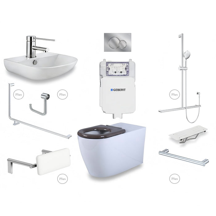 Right-Hand Integrated Accessible Care Bathroom Package - Complete Shower, Toilet & Support System