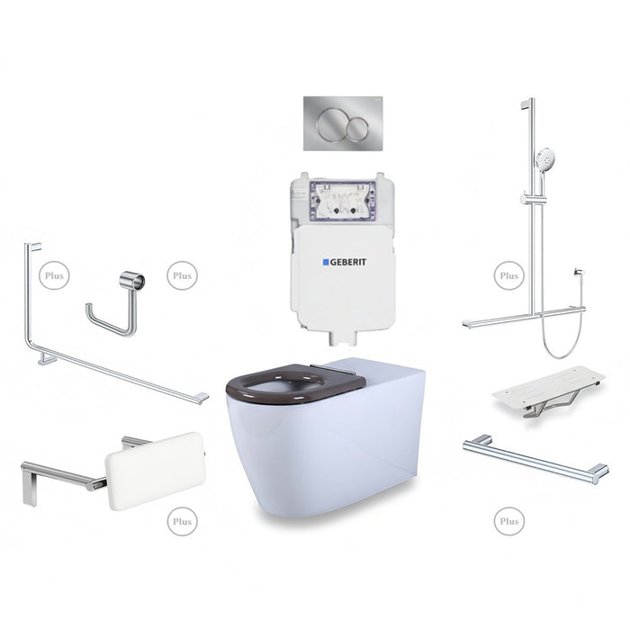 Right-Hand Integrated Accessible Care Bathroom Package - Complete Shower, Toilet & Support System