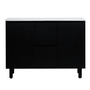 1200*455*860mm POS Brighton Matt Black PVC Constructed Fluted Bathroom Vanity With Legs/Kickboard - Middle Drawer - HD reno