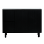 1200*455*860mm POS Brighton Matt Black PVC Constructed Fluted Bathroom Vanity With Legs/Kickboard - Left Hand Drawer - HD reno