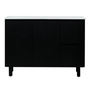 1200*455*860mm POS Brighton Matt Black PVC Constructed Fluted Bathroom Vanity With Legs/Kickboard - Right Hand Drawer - HD reno