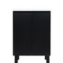 600*455*860mm POS Brighton Matt Black PVC Constructed Fluted Bathroom Vanity With Legs/Kickboard - HD reno