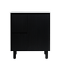 750*455*860mm POS Brighton Matt Black PVC Constructed Fluted Bathroom Vanity With Legs/Kickboard - Left Hand Drawer - HD reno